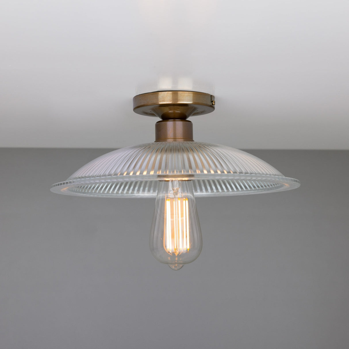 Antique Brass Calix Flush Mount Ceiling Light Fixture