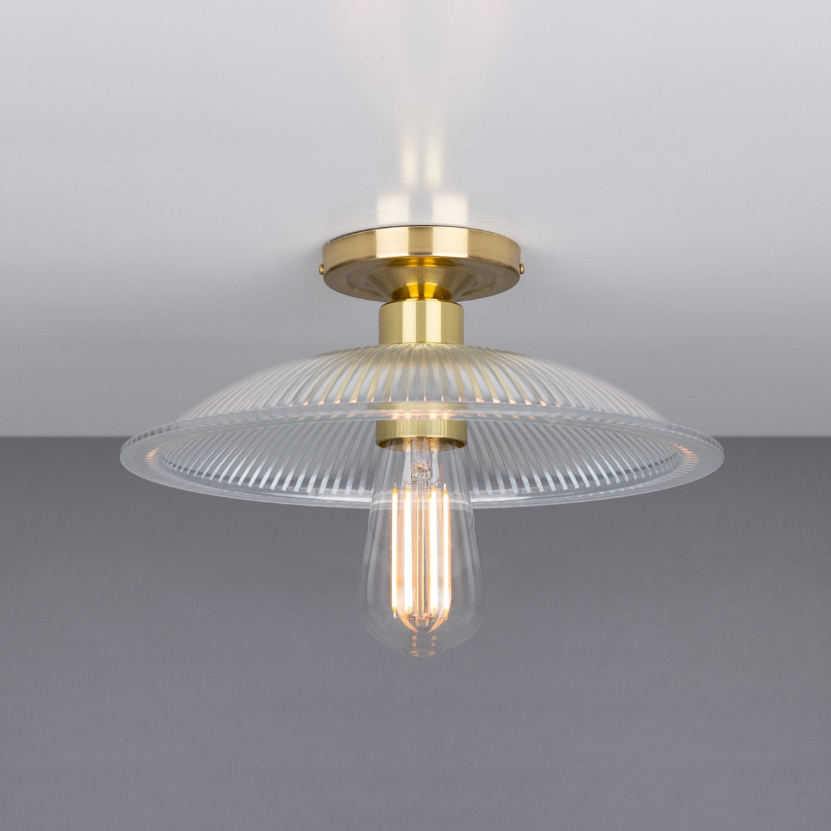 Antique Brass Calix Flush Mount Ceiling Light Fixture