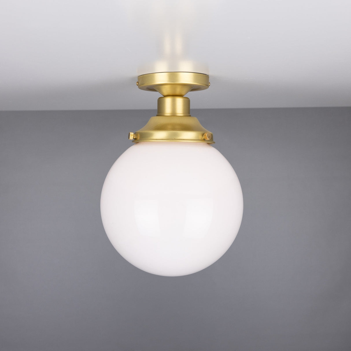 Yerevan 20cm Globe Ceiling Light Fixture, Antique Brass Finish