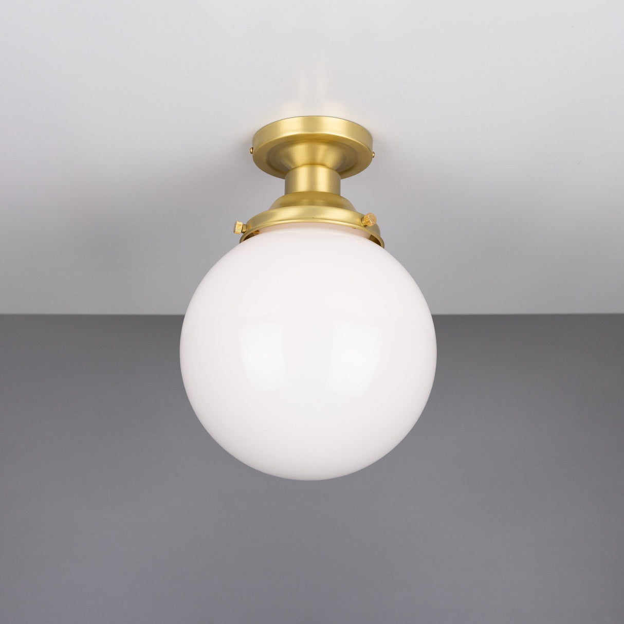 Yerevan 20cm Globe Ceiling Light Fixture, Antique Brass Finish