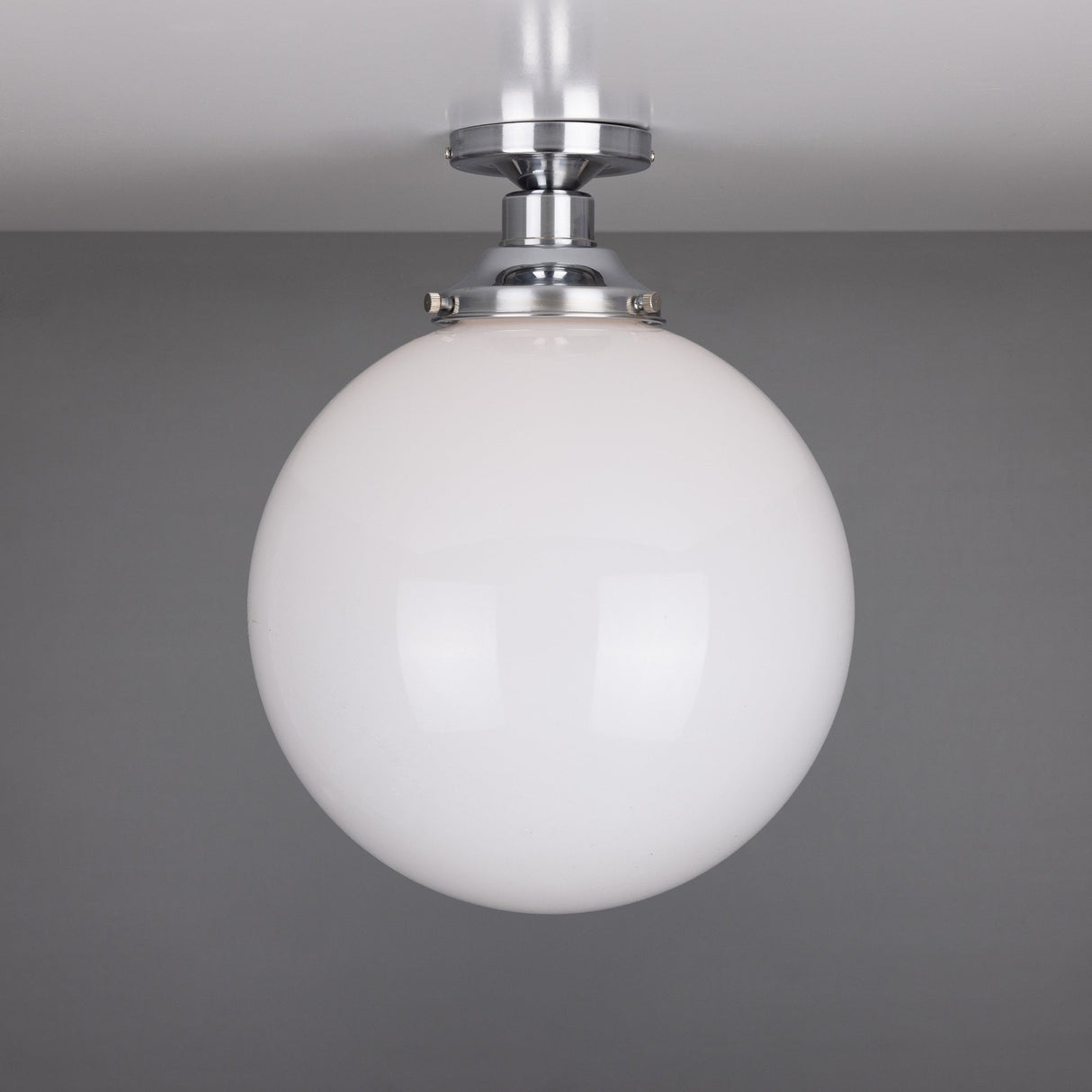 Yerevan 30cm Brass and Opal Glass Globe Ceiling Light