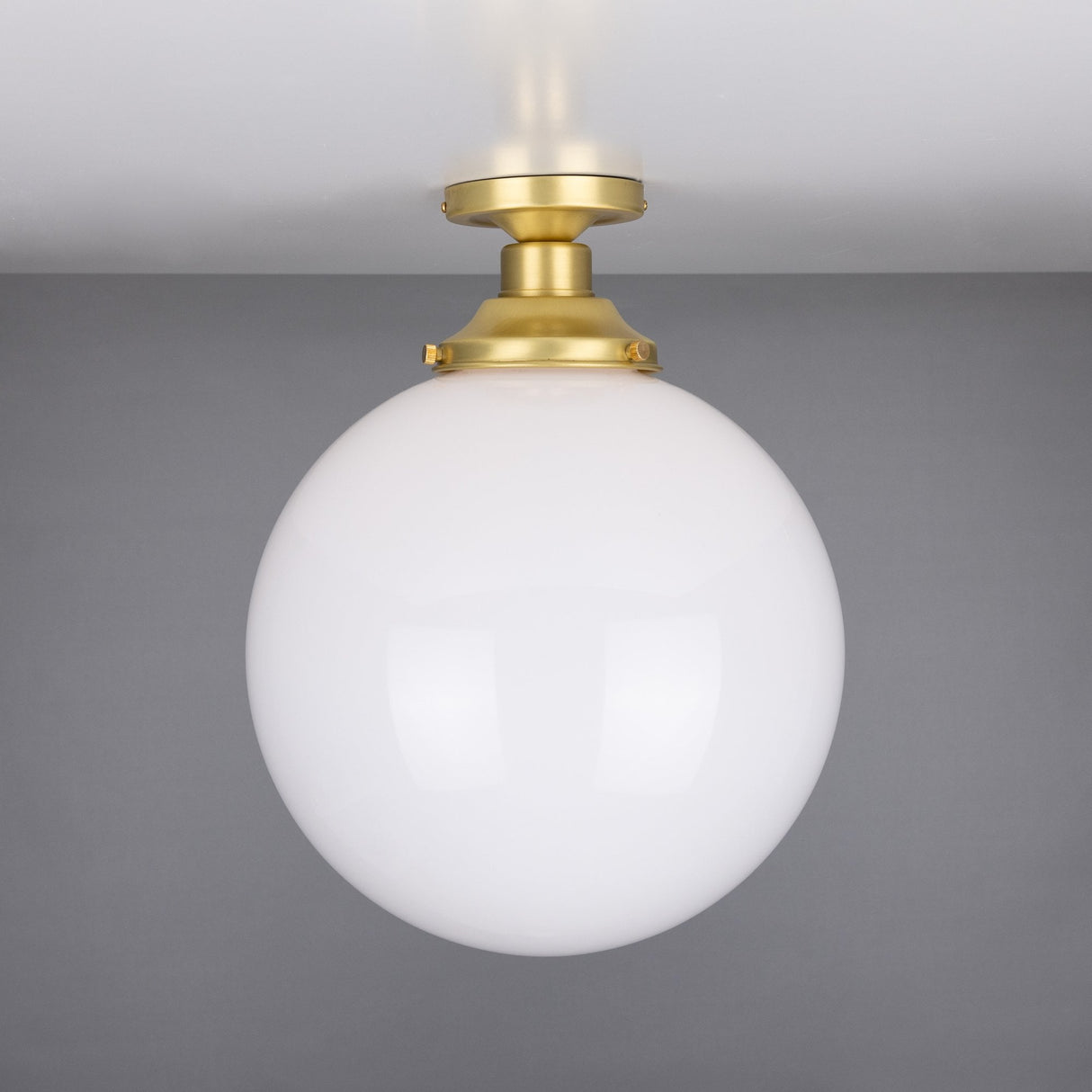Yerevan 30cm Brass and Opal Glass Globe Ceiling Light