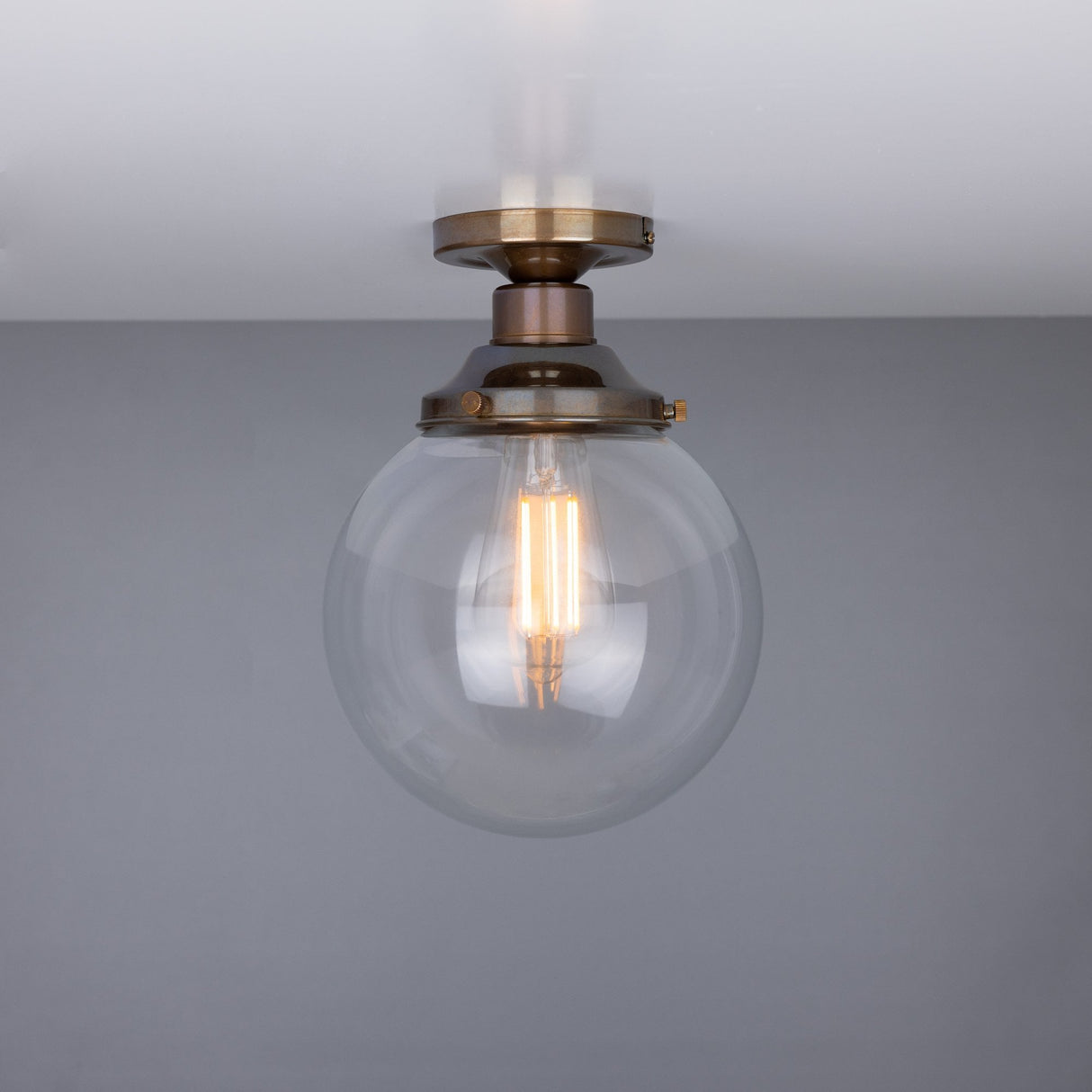 Riad Antique Brass 20cm Globe Ceiling Light Fixture