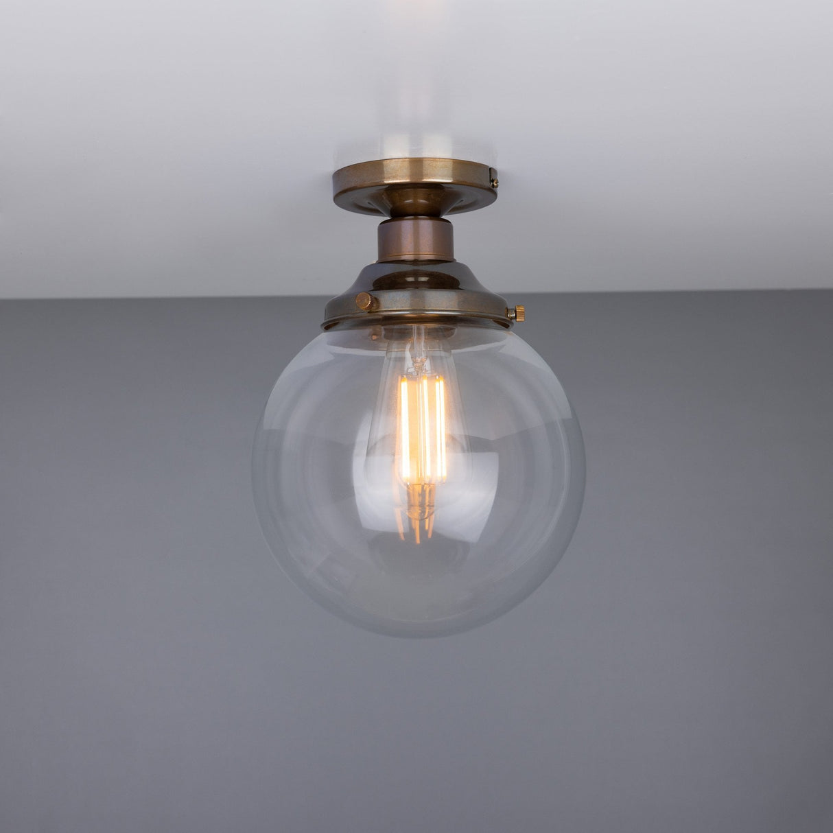 Riad Antique Brass 20cm Globe Ceiling Light Fixture