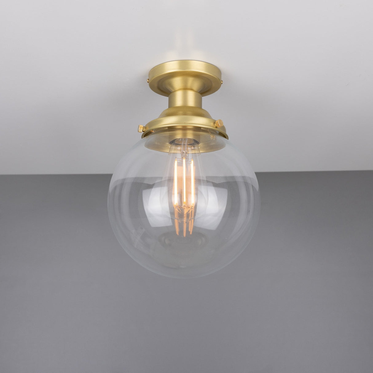 Riad Antique Brass 20cm Globe Ceiling Light Fixture