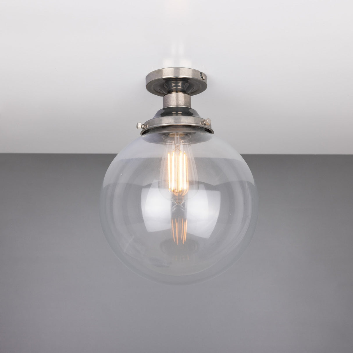 Antique Brass Globe Ceiling Light by Riad - 25cm Diameter