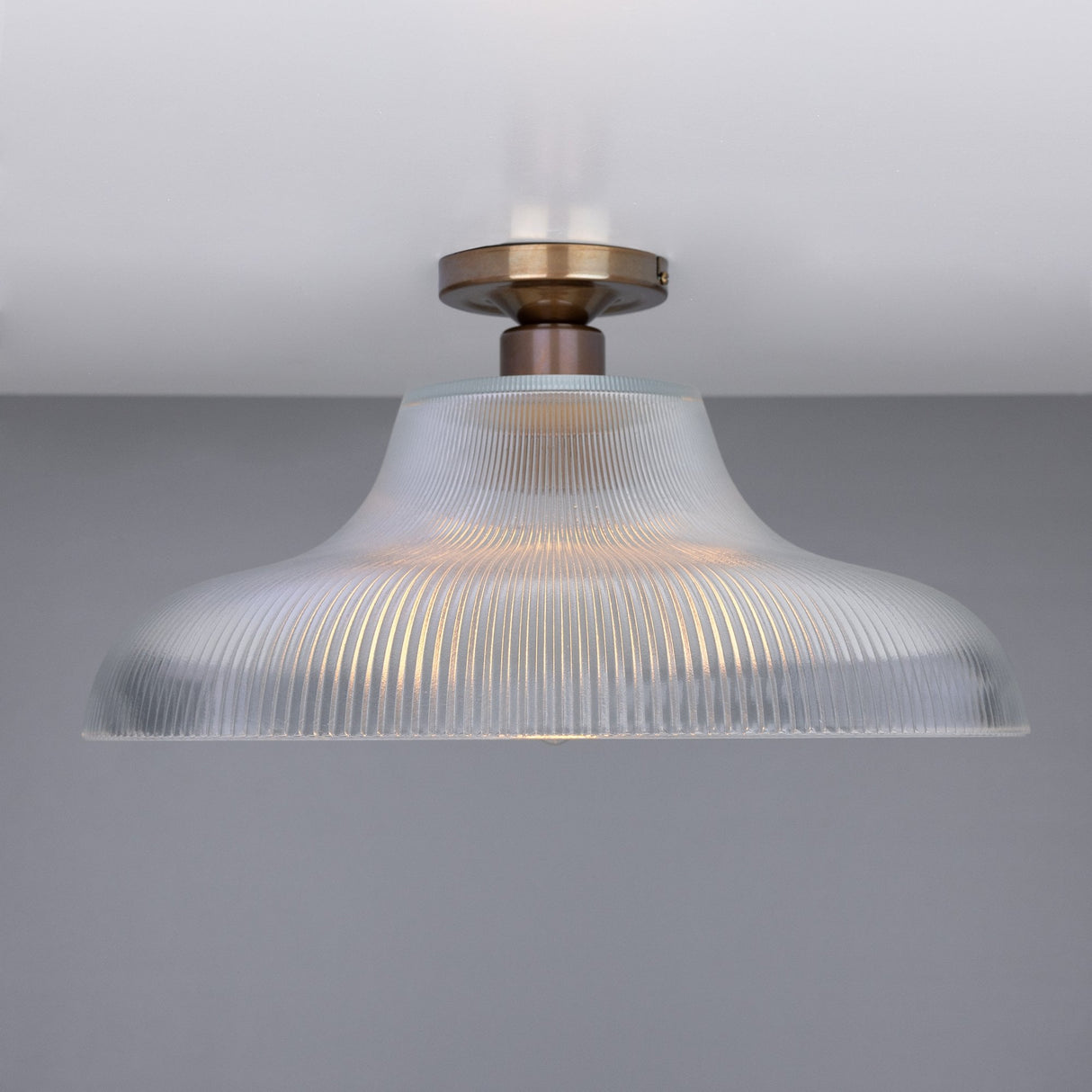 Antique Brass Railway Ceiling Light Fixture, 40cm