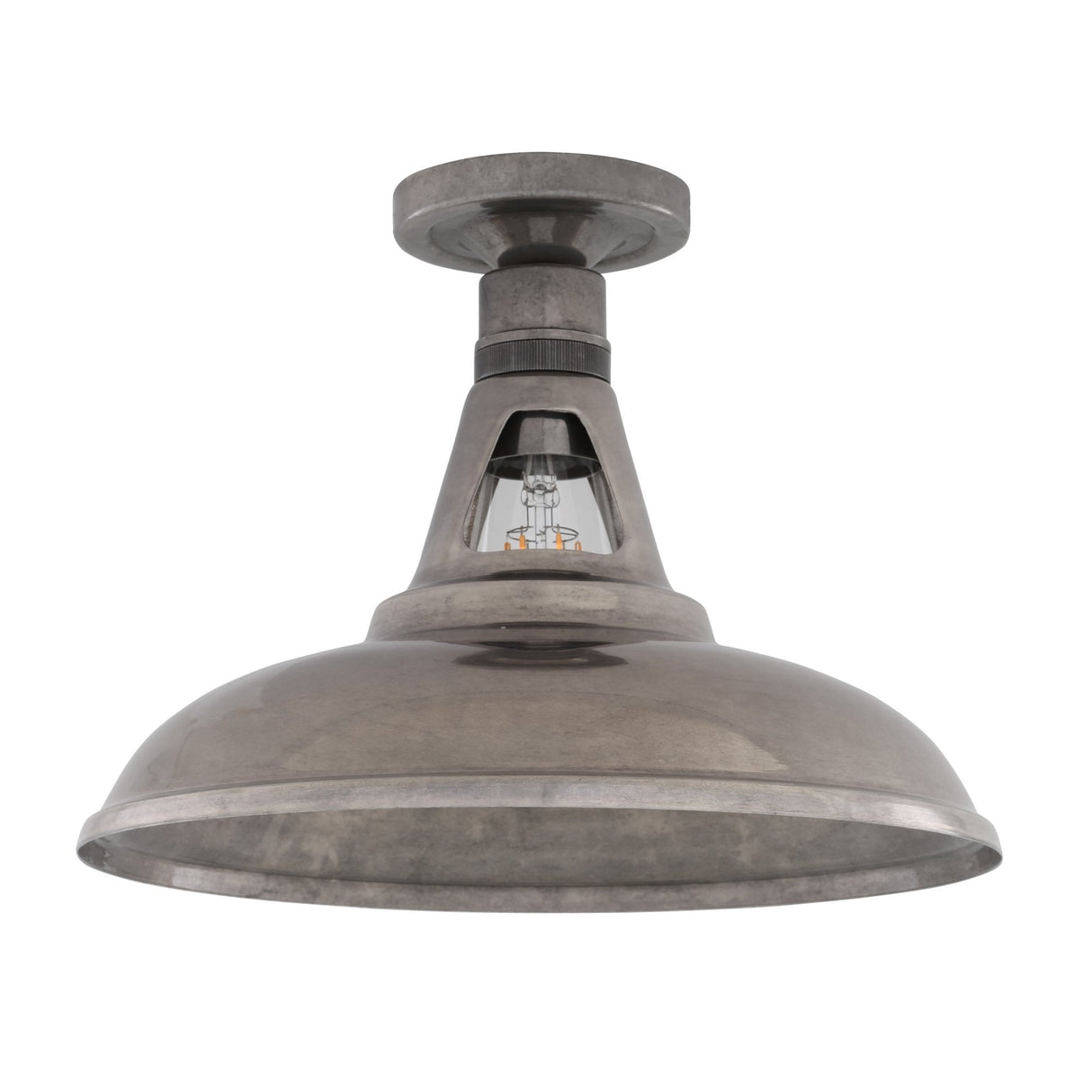 Geneva Industrial Ceiling Light, Antique Brass Finish