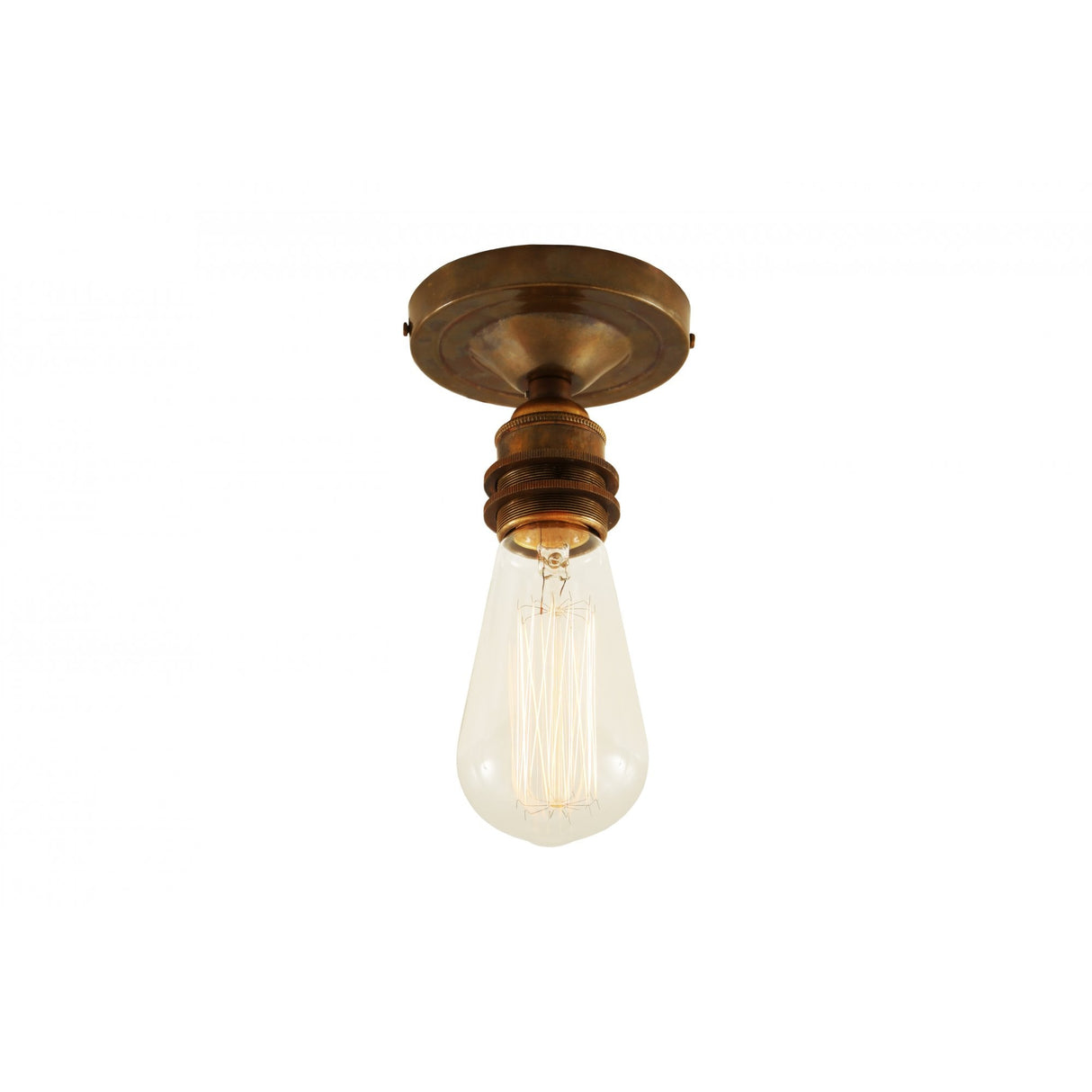 Antique Brass Vintage Flush Ceiling Light by Bexter