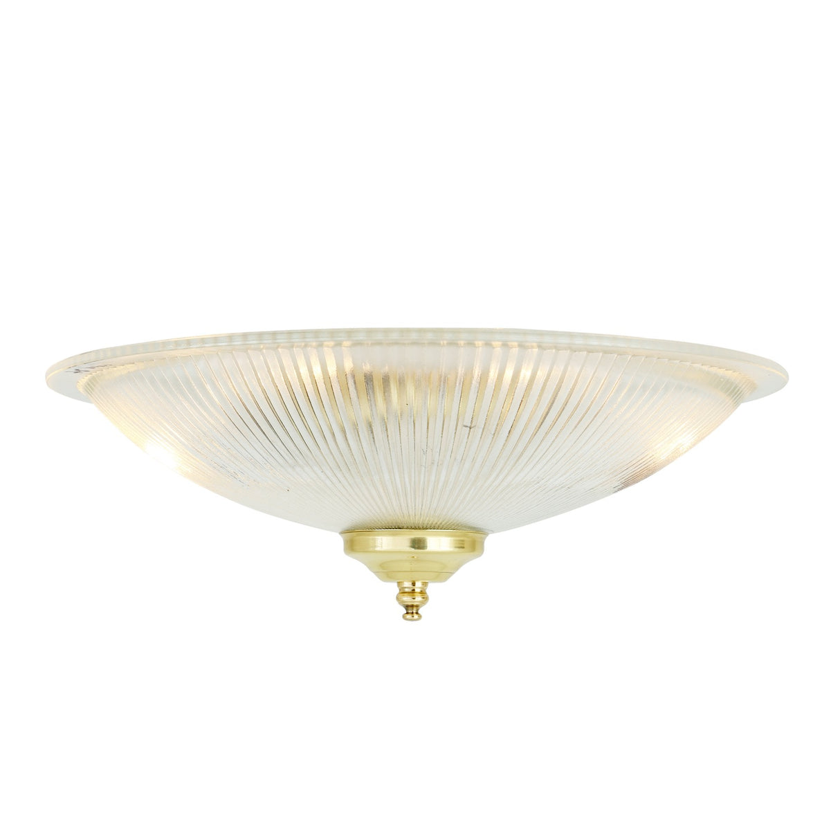 Nicosa Classic Brass Halophane Flush Ceiling Light GL133