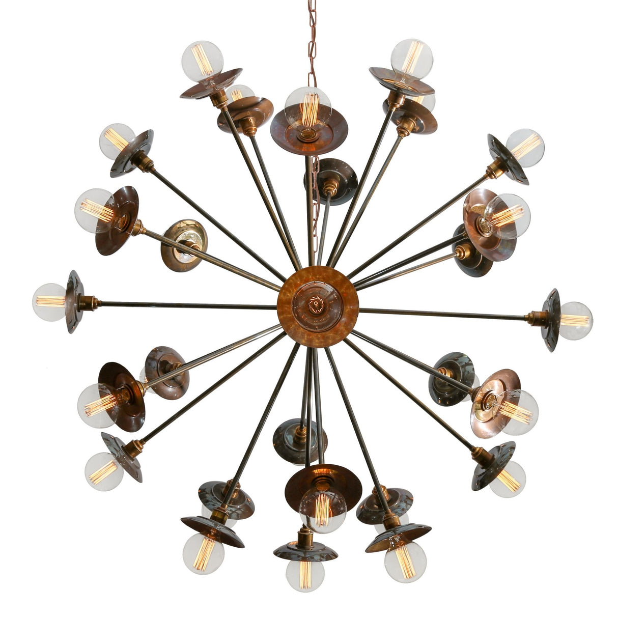 Tokyo Vintage 29-Light Brass Chandelier - Mid-Century Modern Design