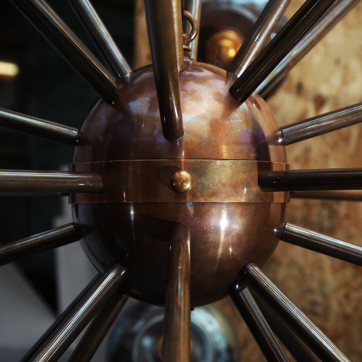 Tokyo Vintage 29-Light Brass Chandelier - Mid-Century Modern Design