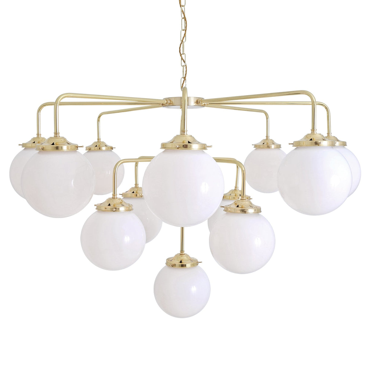 Antique Brass Rome Chandelier with Elegant Oval Glass Shades