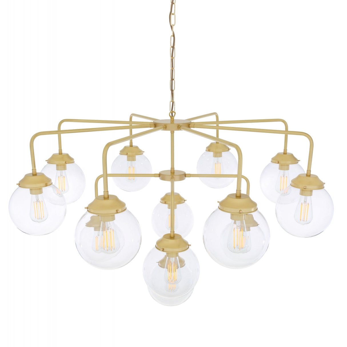 Antique Brass Rome Chandelier with Elegant Oval Glass Shades