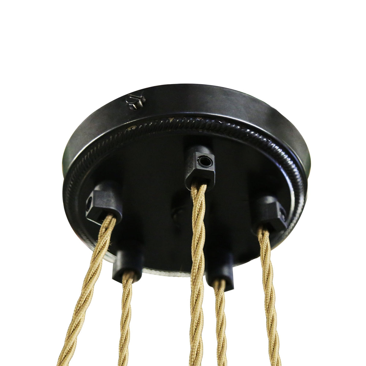 Praia One-Tier Chandelier in Antique Brass & Matte Black with Bronze Cage