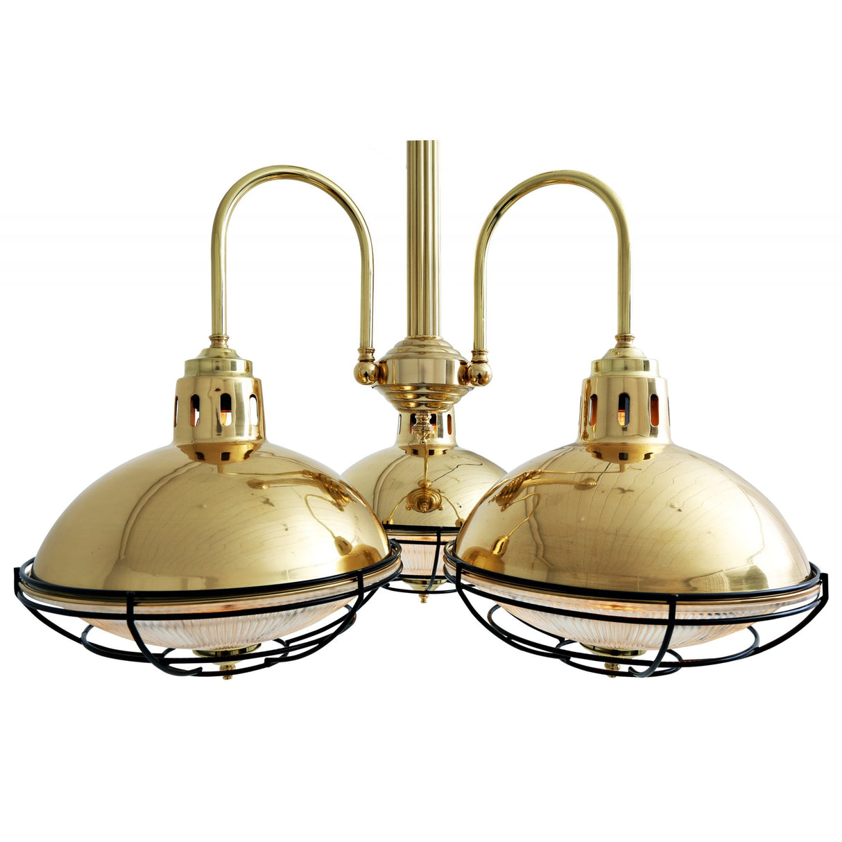 Vintage Marlow Cage Chandelier in Antique Brass & Industrial Bronze Finish