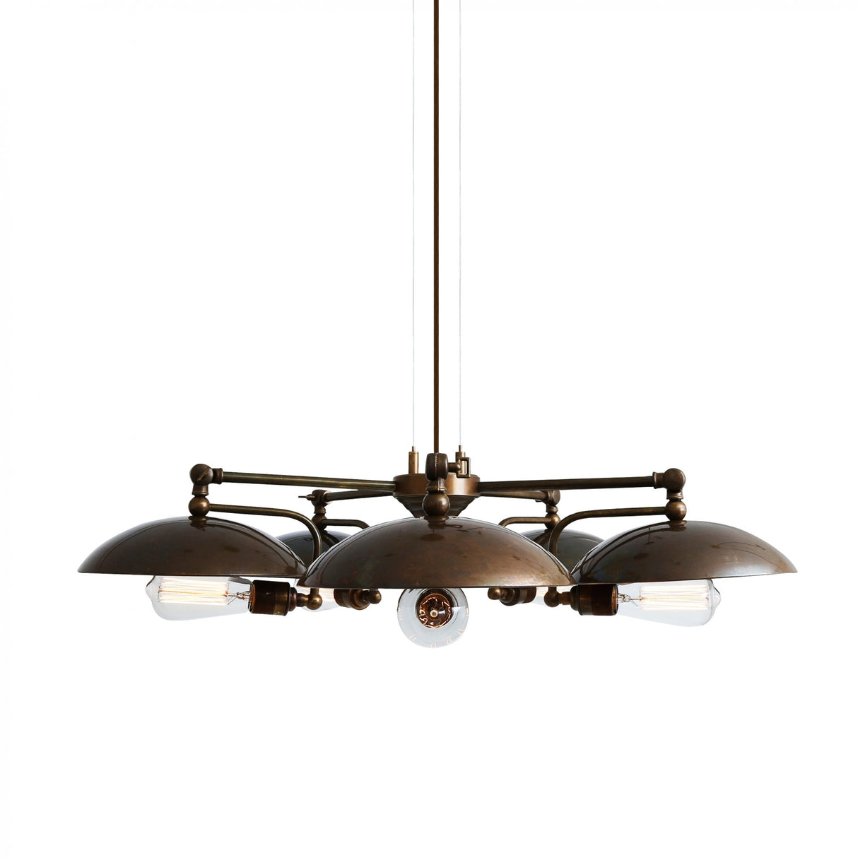 Chulainn B 5 Arm Brass Steampunk-Inspired Ceiling Chandelier