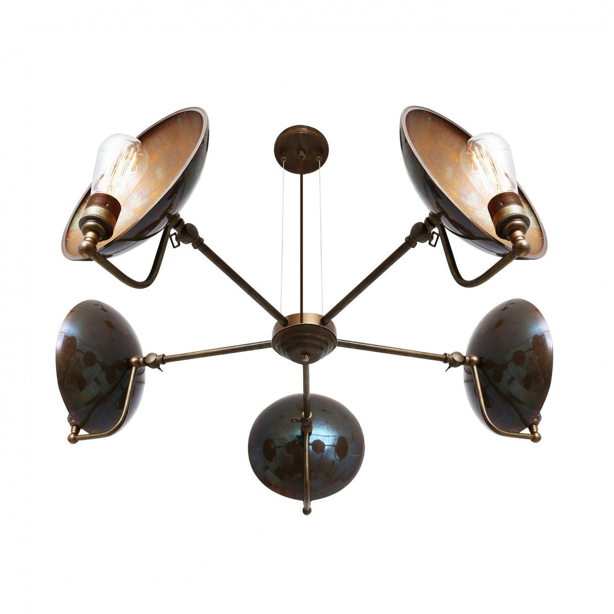 Chulainn B 5 Arm Brass Steampunk-Inspired Ceiling Chandelier