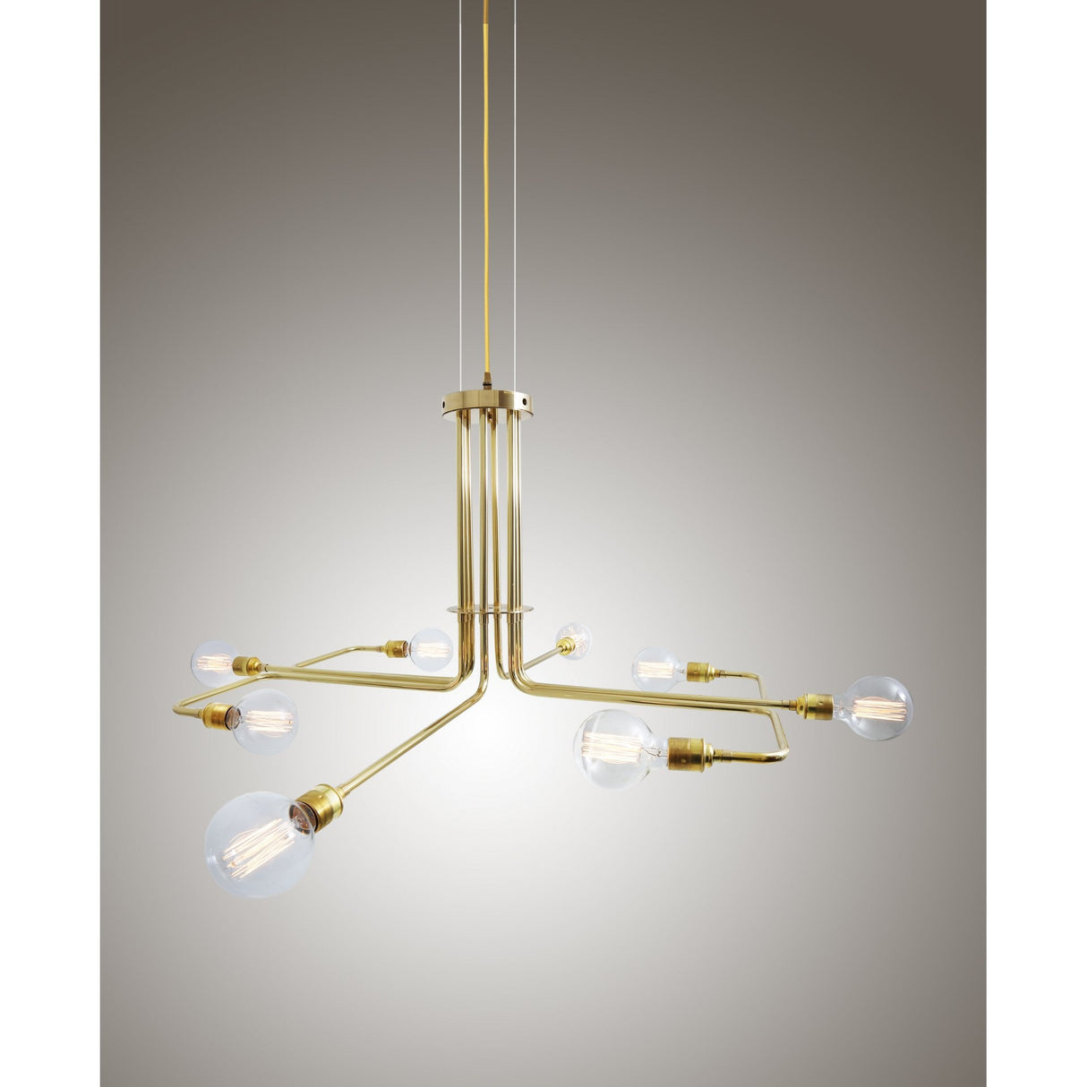 Amman Industrial Pipework Chandelier in Antique Brass
