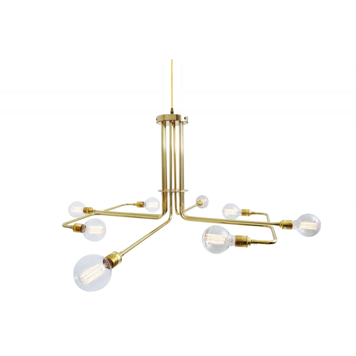 Amman Industrial Pipework Chandelier in Antique Brass
