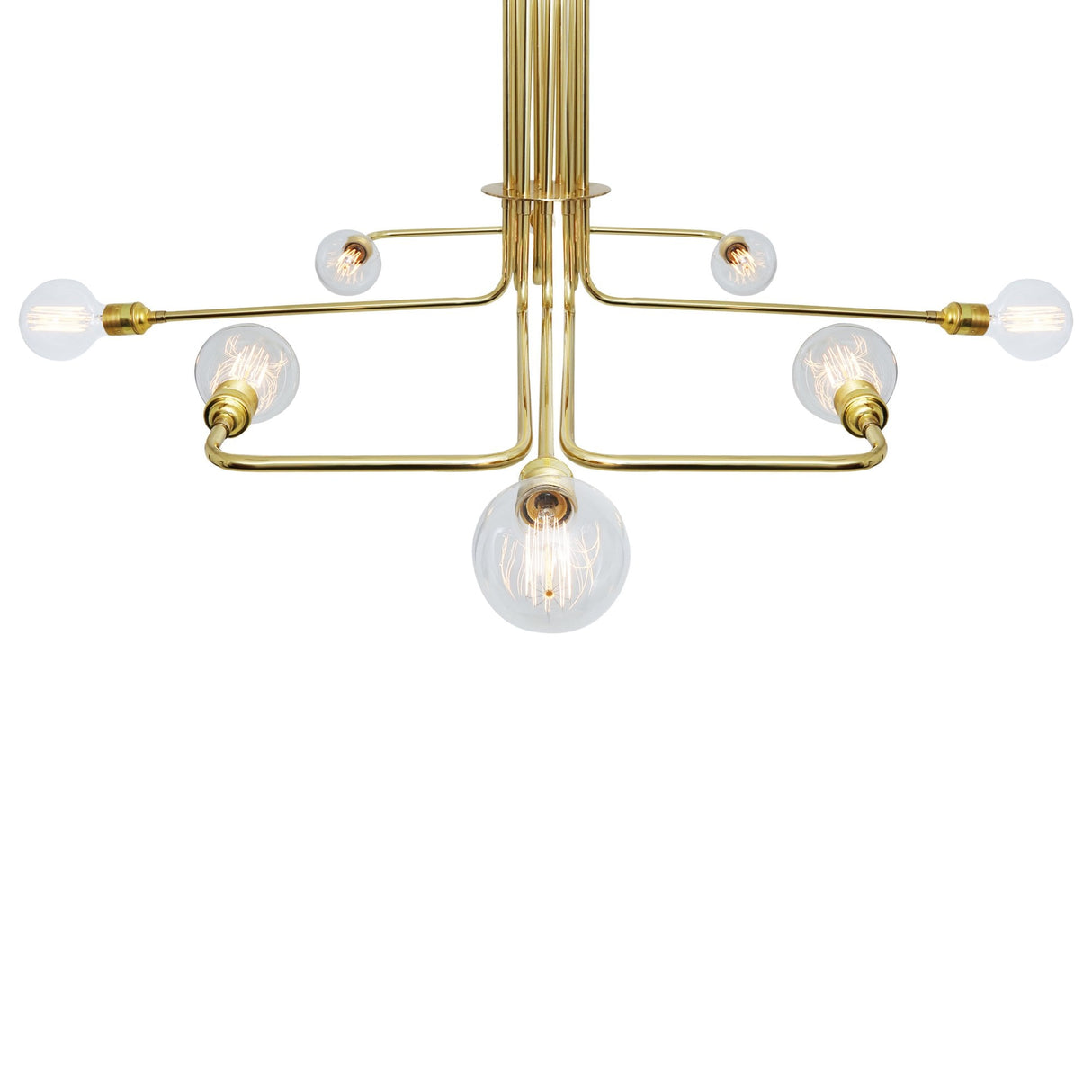 Amman Industrial Pipework Chandelier in Antique Brass