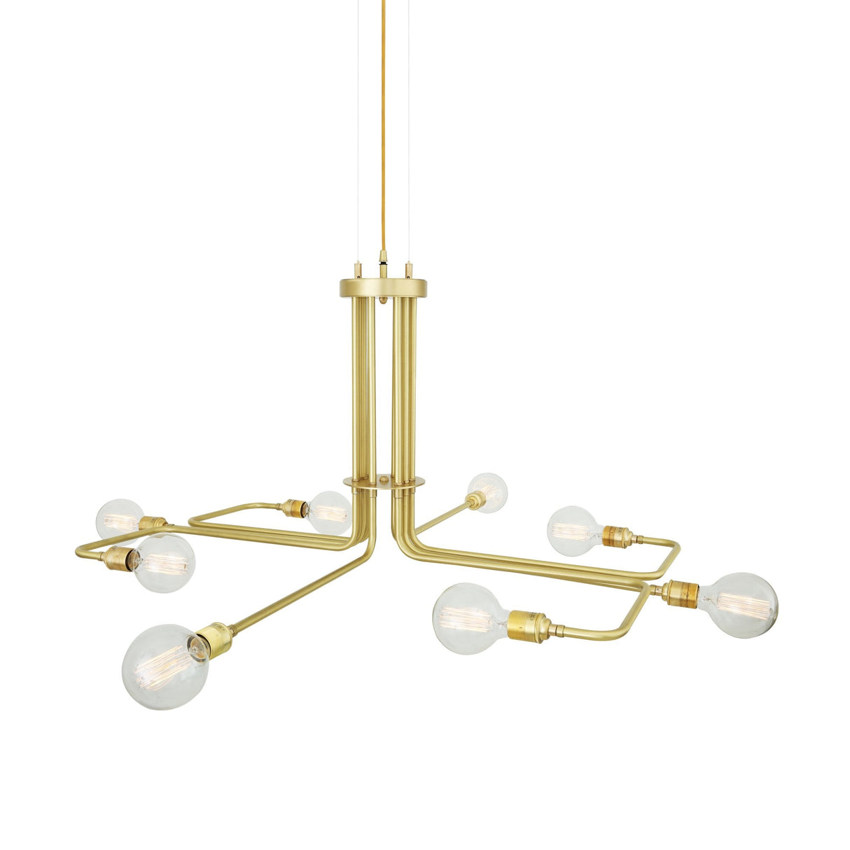 Amman Industrial Pipework Chandelier in Antique Brass