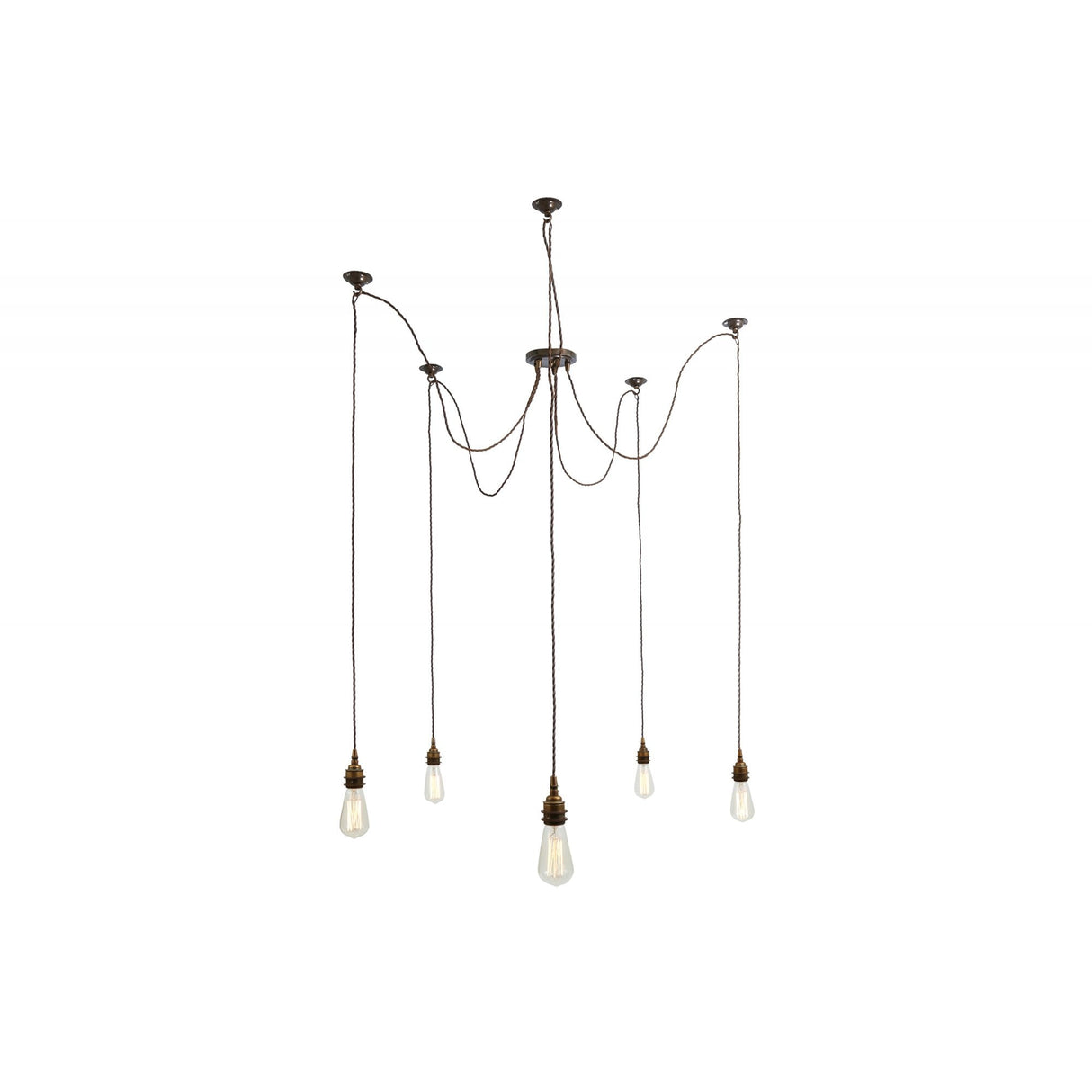 Vintage Brass Lome Cluster Pendant Lighting Fixture