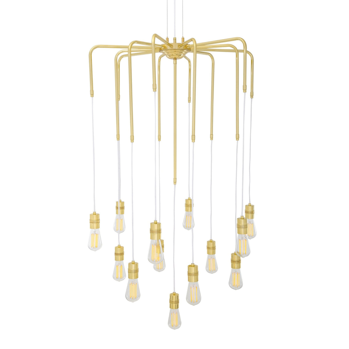 Sela Antique Brass Multi-Arm Chandelier with Elegant Geometric Design