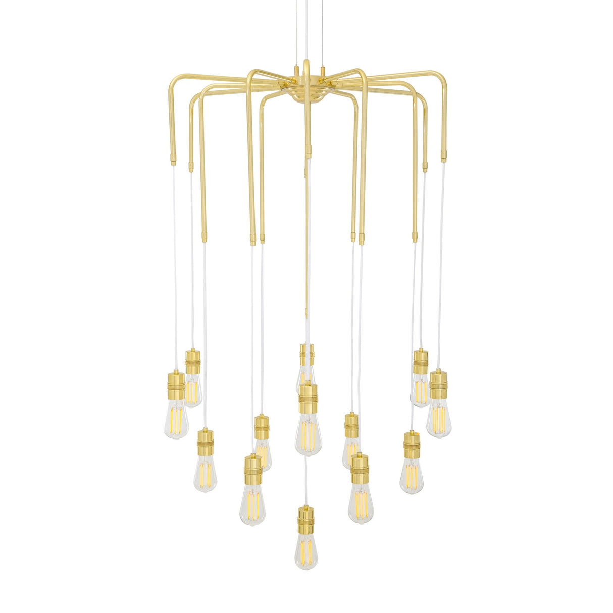 Sela Antique Brass Multi-Arm Chandelier with Elegant Geometric Design