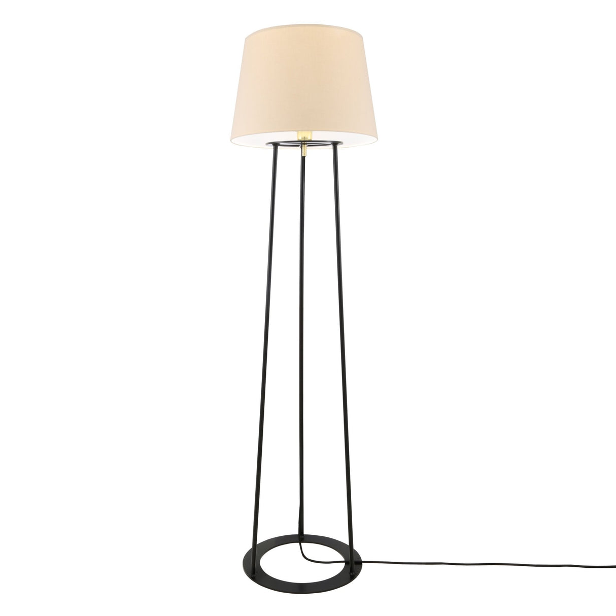 Borris Elegant Floor Lamp in Matte Black and Polished Brass Finish