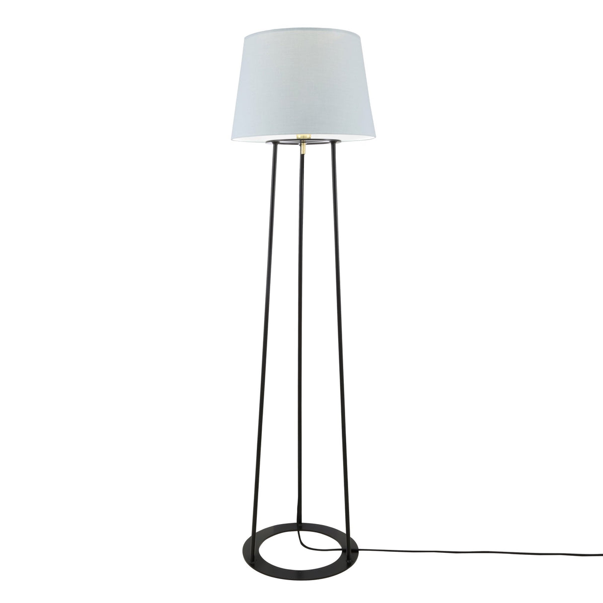 Borris Elegant Floor Lamp in Matte Black and Polished Brass Finish