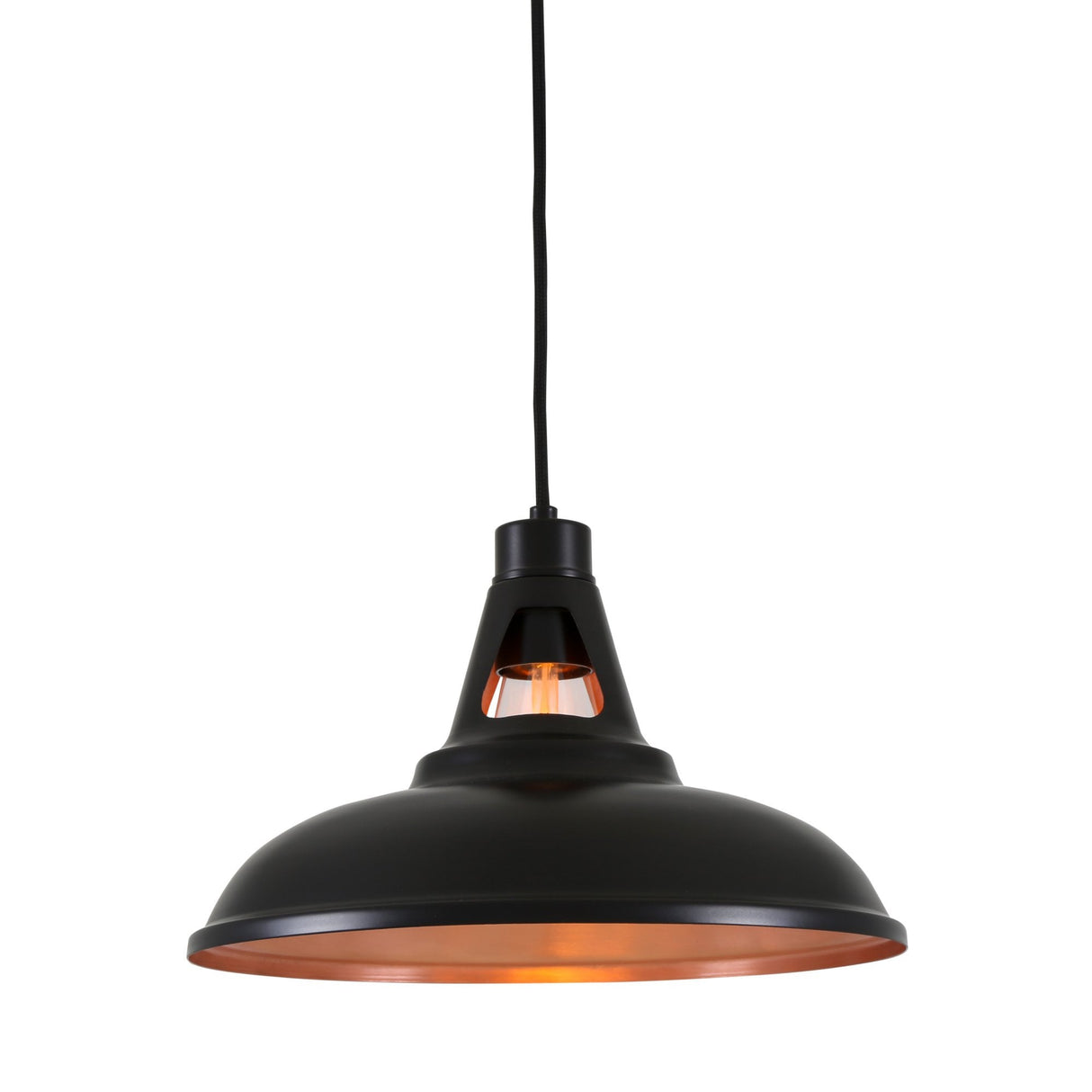 Alma Elegance: Black Copper Hourglass Pendant Light
