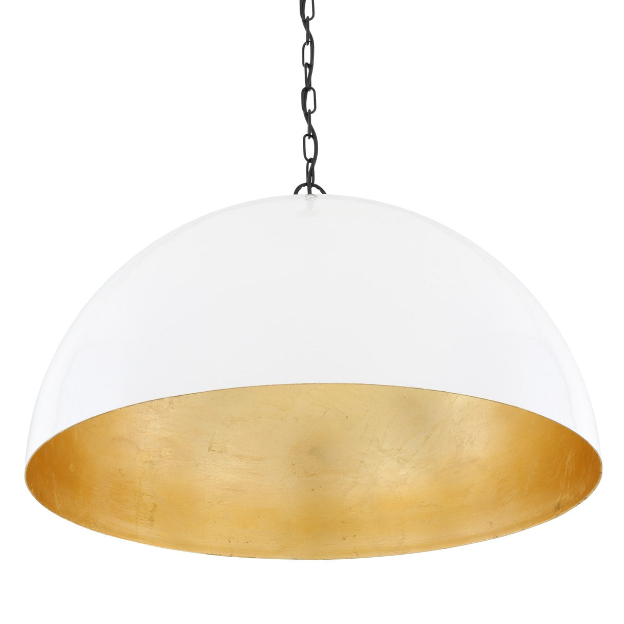 Elegant Goma Pendant Light in White with Gold Leaf Interior