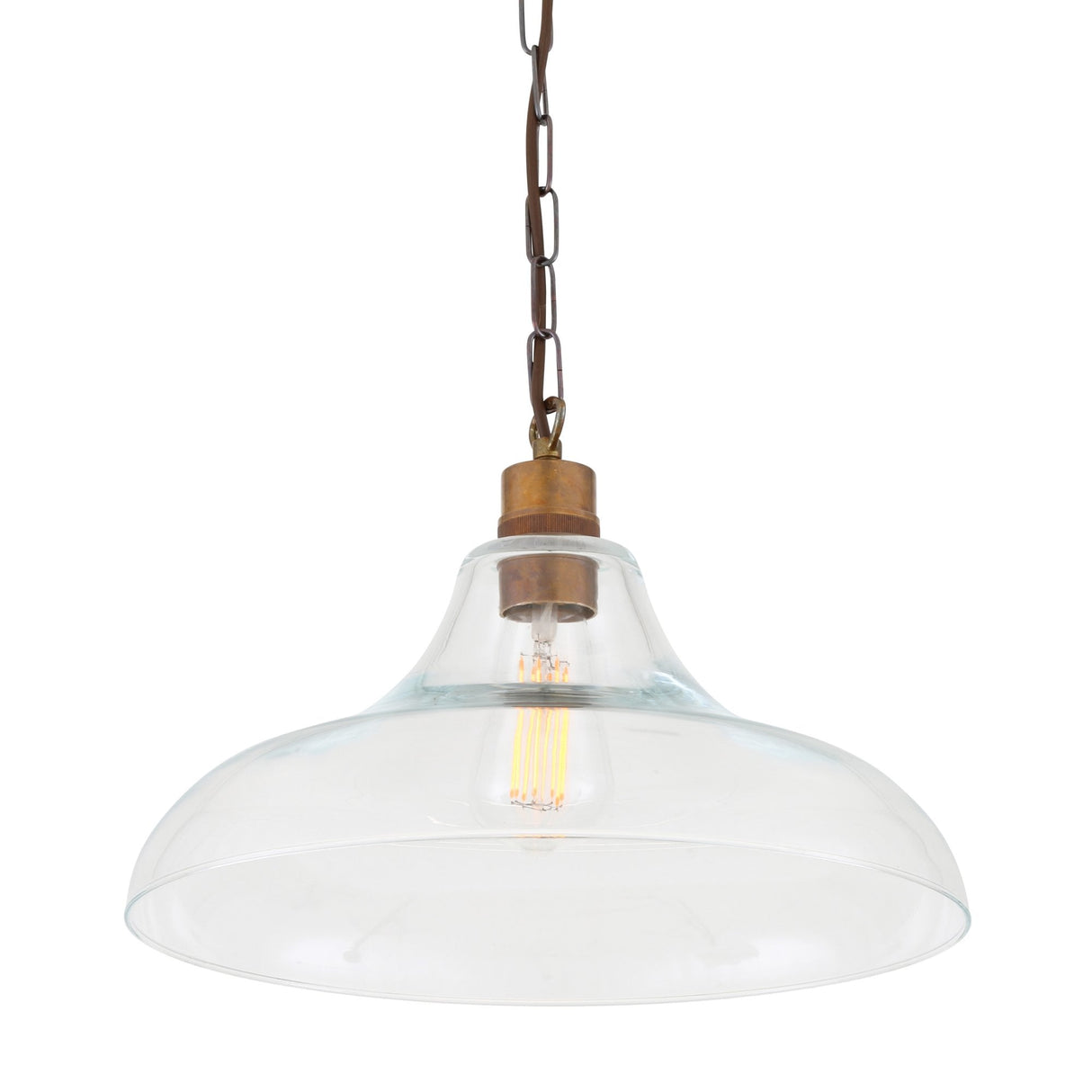 Clifton Vintage Railway-Inspired Brass Pendant Light