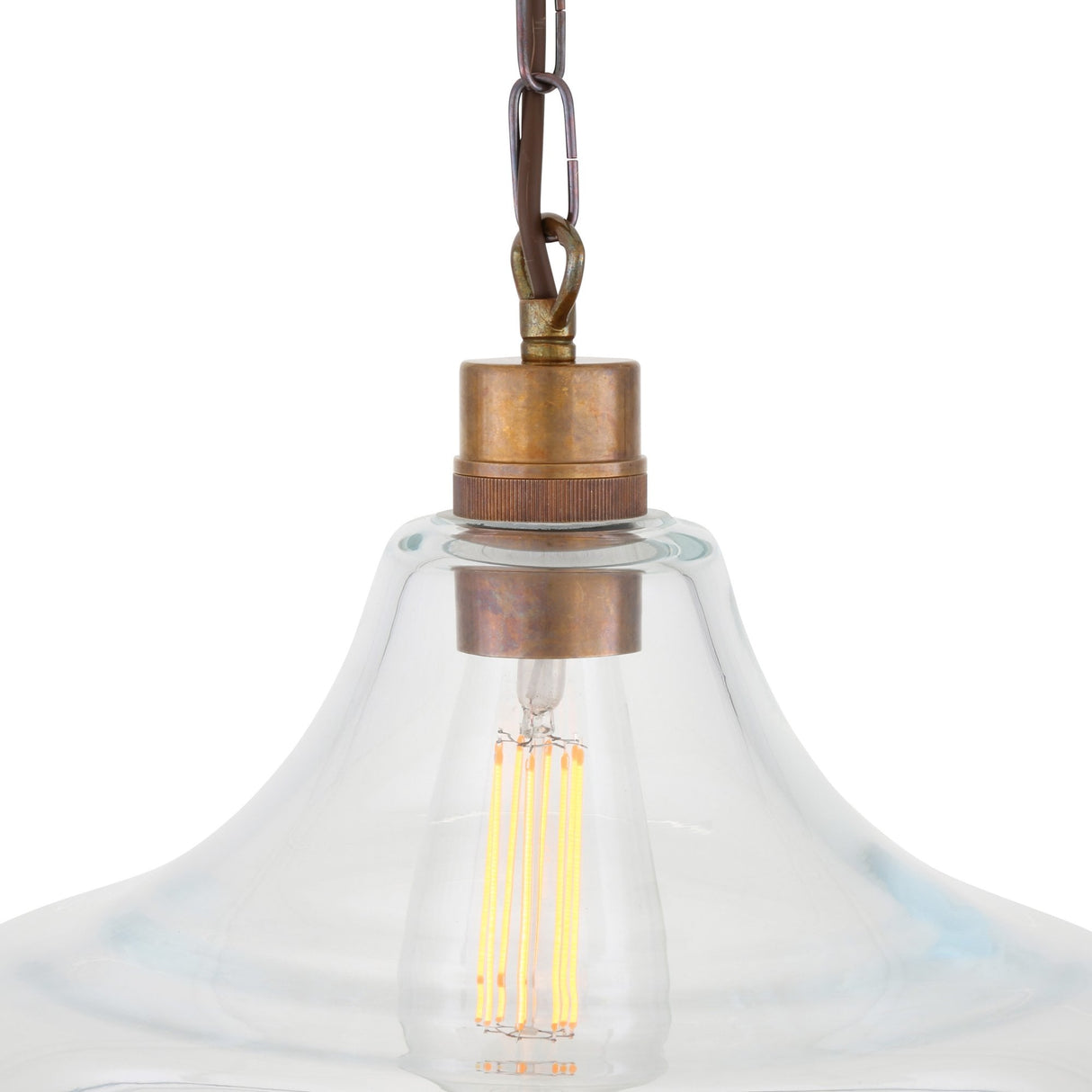 Clifton Vintage Railway-Inspired Brass Pendant Light