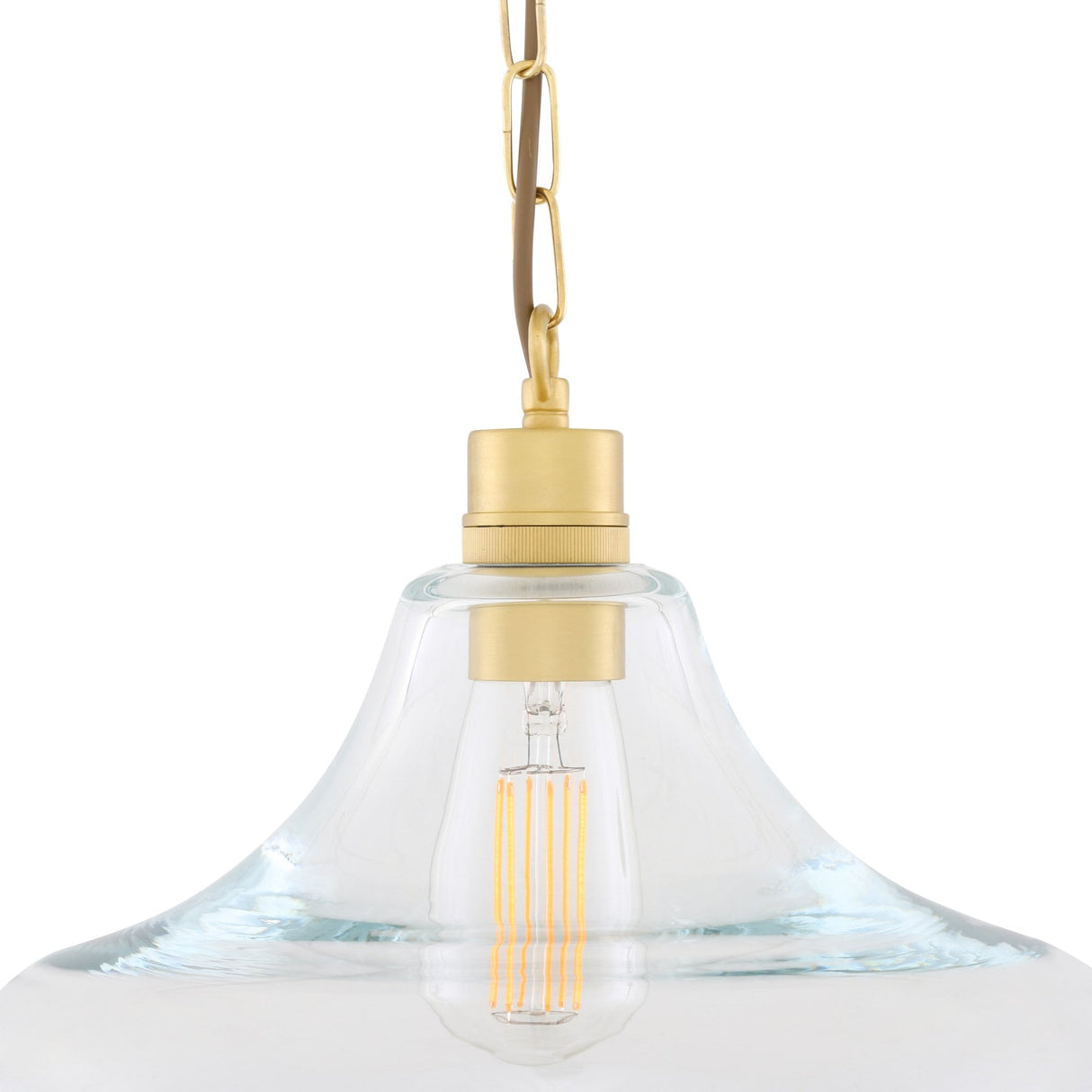 Clifton Vintage Railway-Inspired Brass Pendant Light