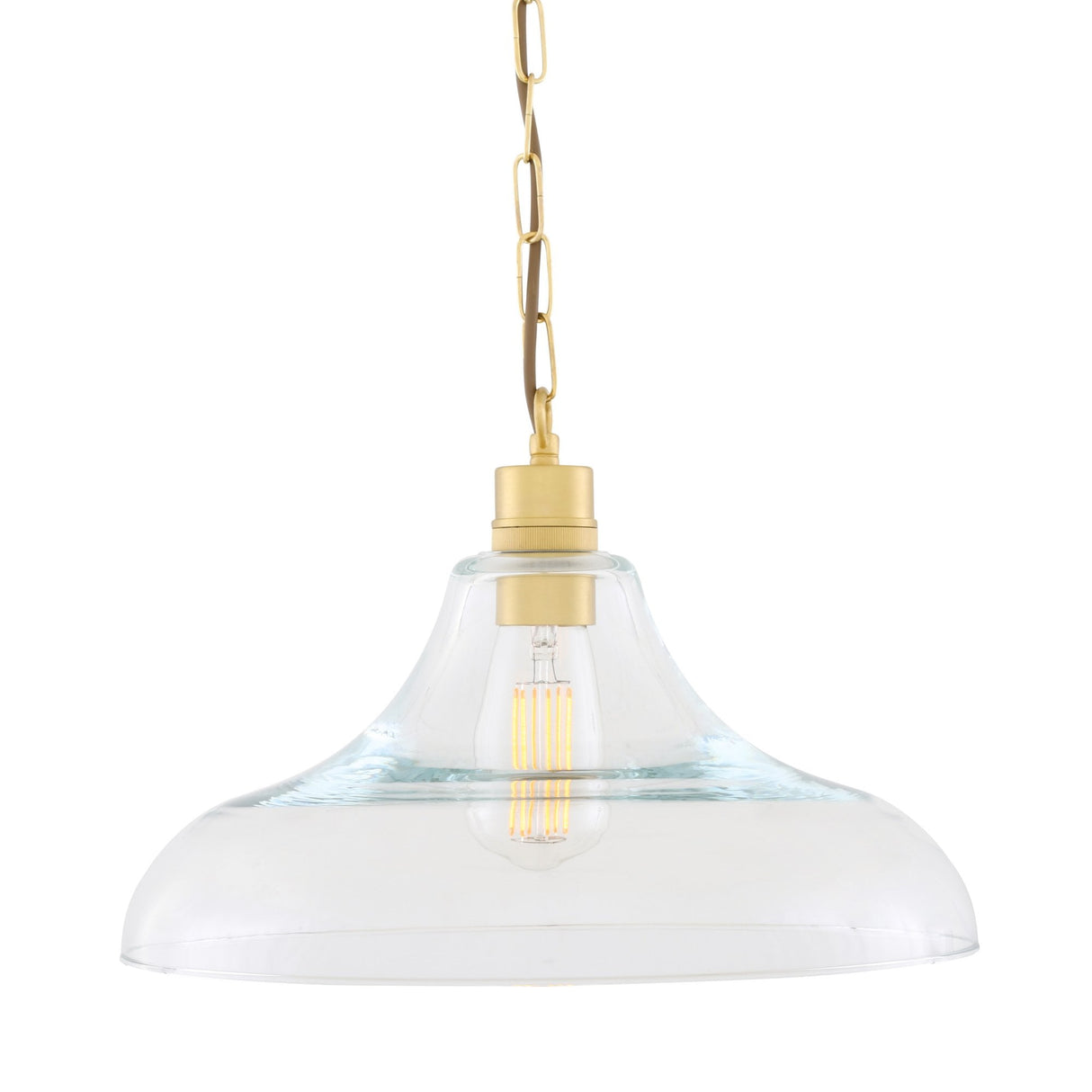 Clifton Vintage Railway-Inspired Brass Pendant Light