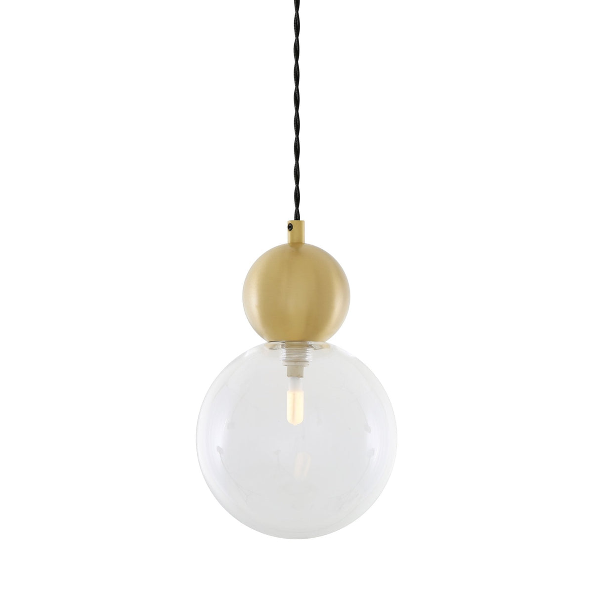 Helena Pendant Light with Clear Glass and Antique Brass Finish