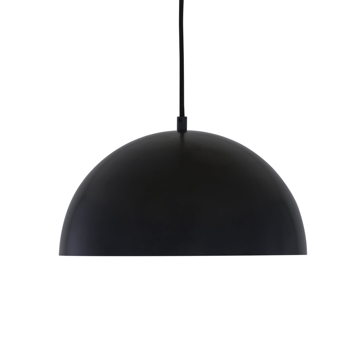 Avon 30cm Pendant Light with Matte Black Finish and Satin Brass Interior