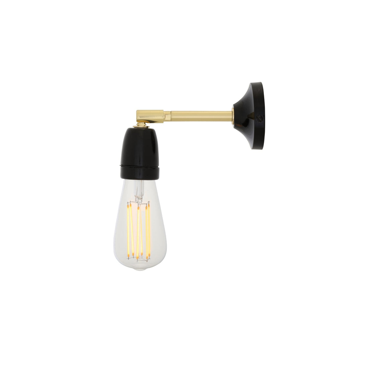 Elegant Black & Brass Cabra Wall Sconce