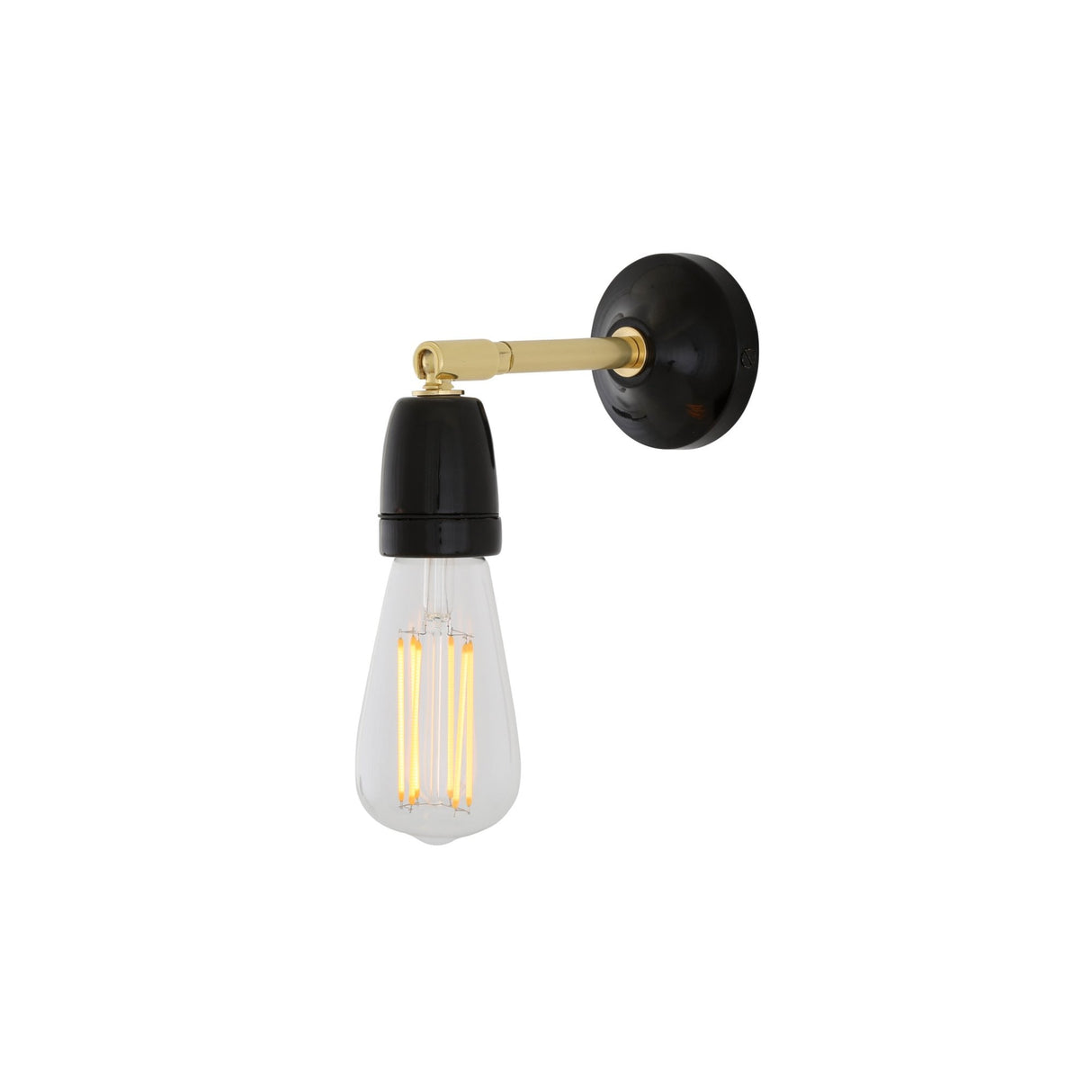 Elegant Black & Brass Cabra Wall Sconce