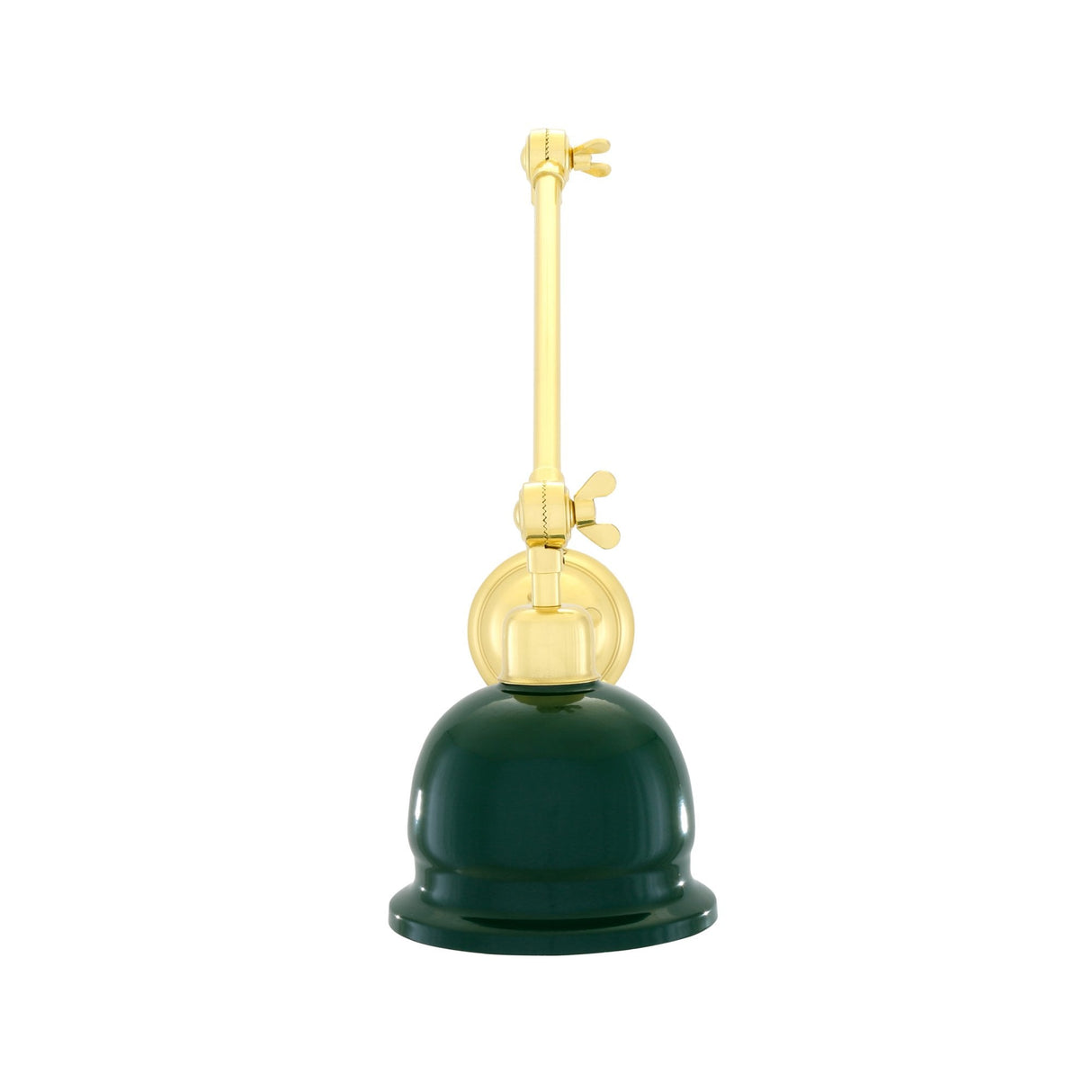 Elegant Brass and Black Shade Wall Sconce - Adjustable Height
