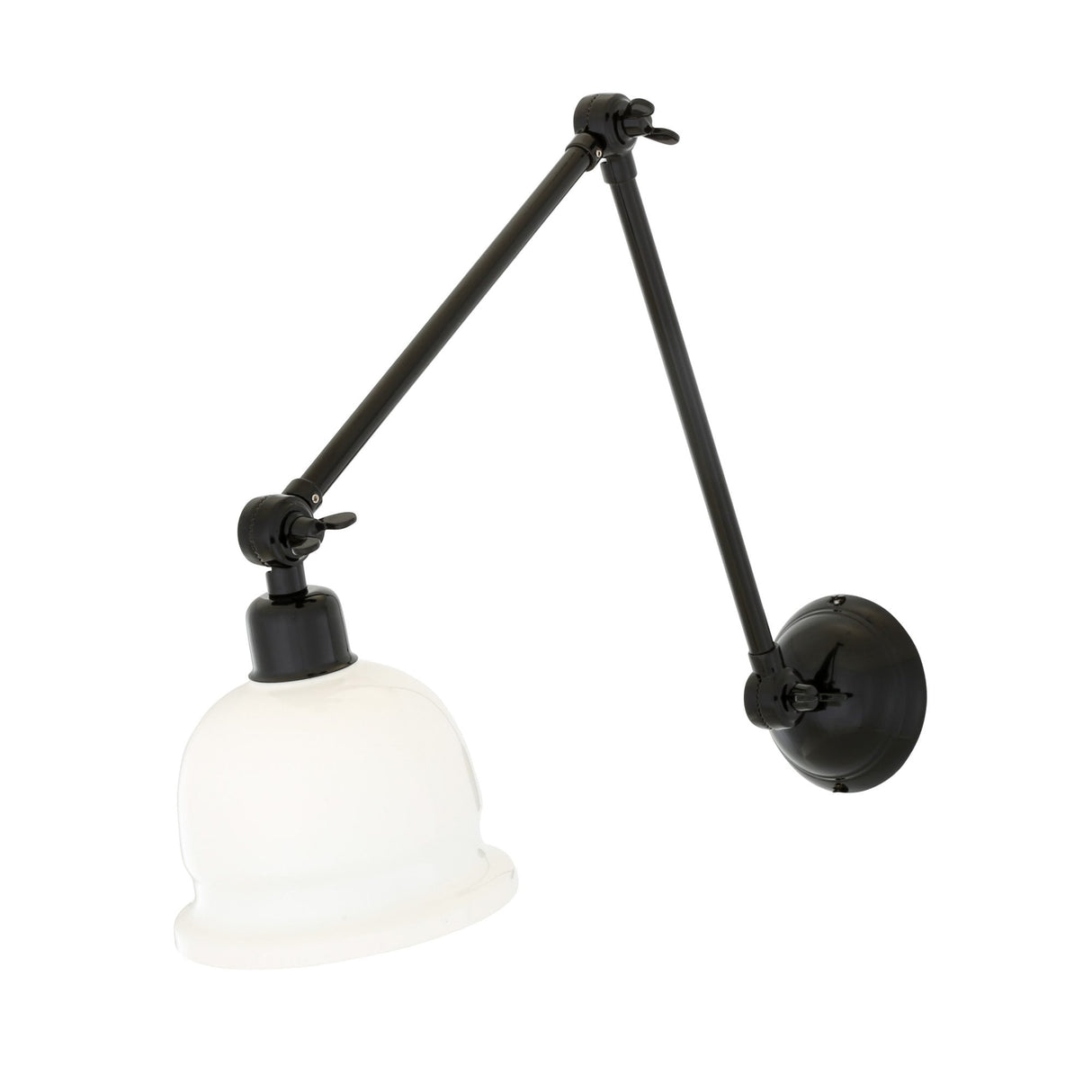 Contemporary Black Brass Poster Lamp with Adjustable Height
