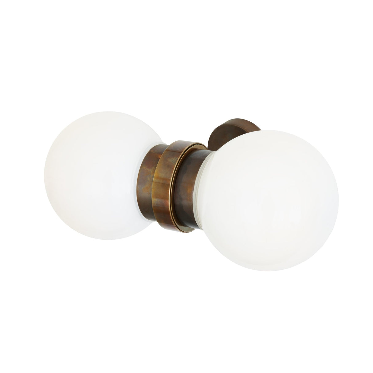 Eske Antique Brass Double Wall Sconce with Clear Globe Shades