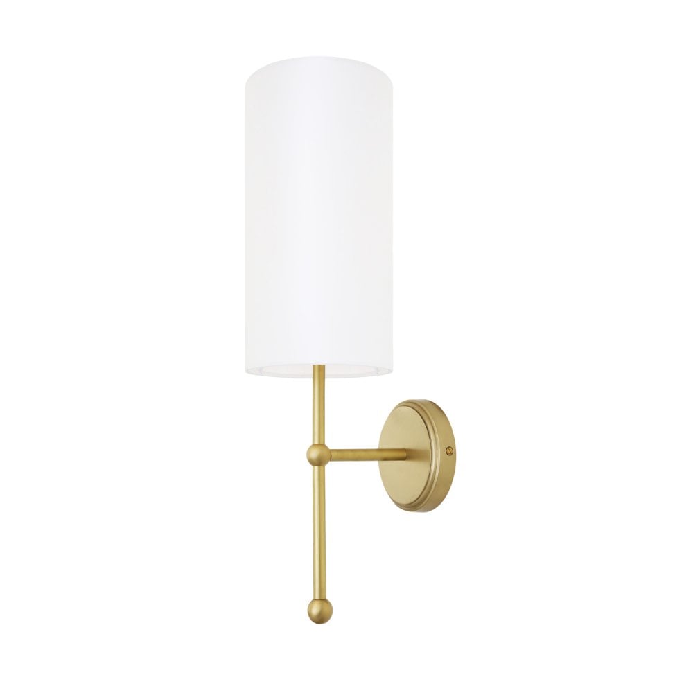 Elegant Arizona Brass Wall Light with Fabric Shade
