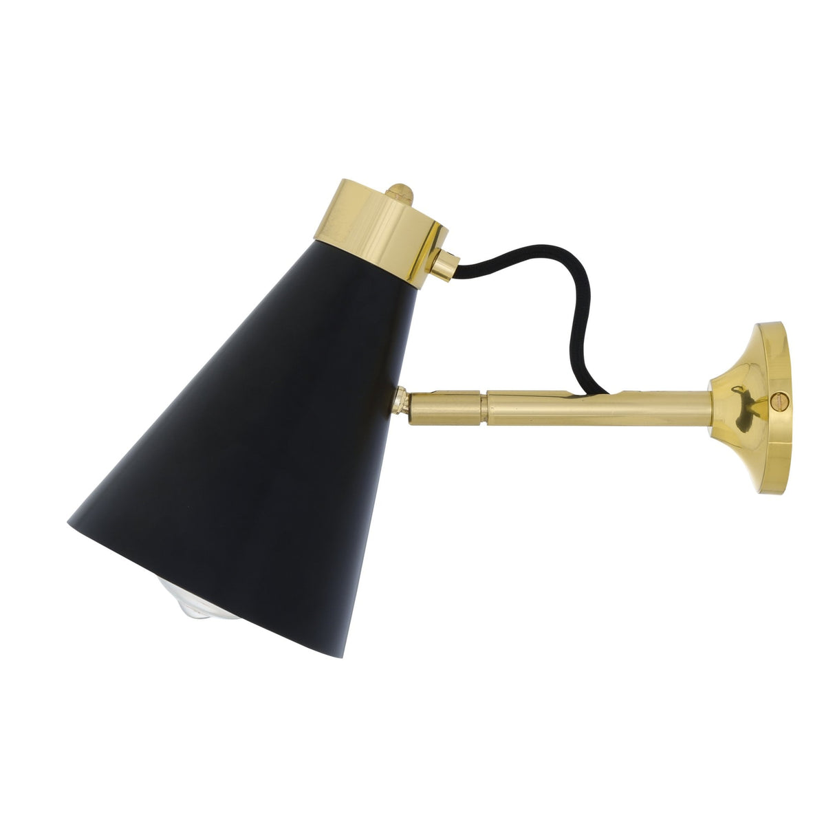 Elegant Matt Black and Polished Brass Wall Sconce