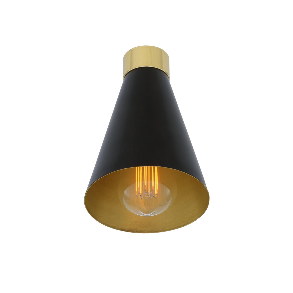 Elegant Matt Black and Polished Brass Wall Sconce