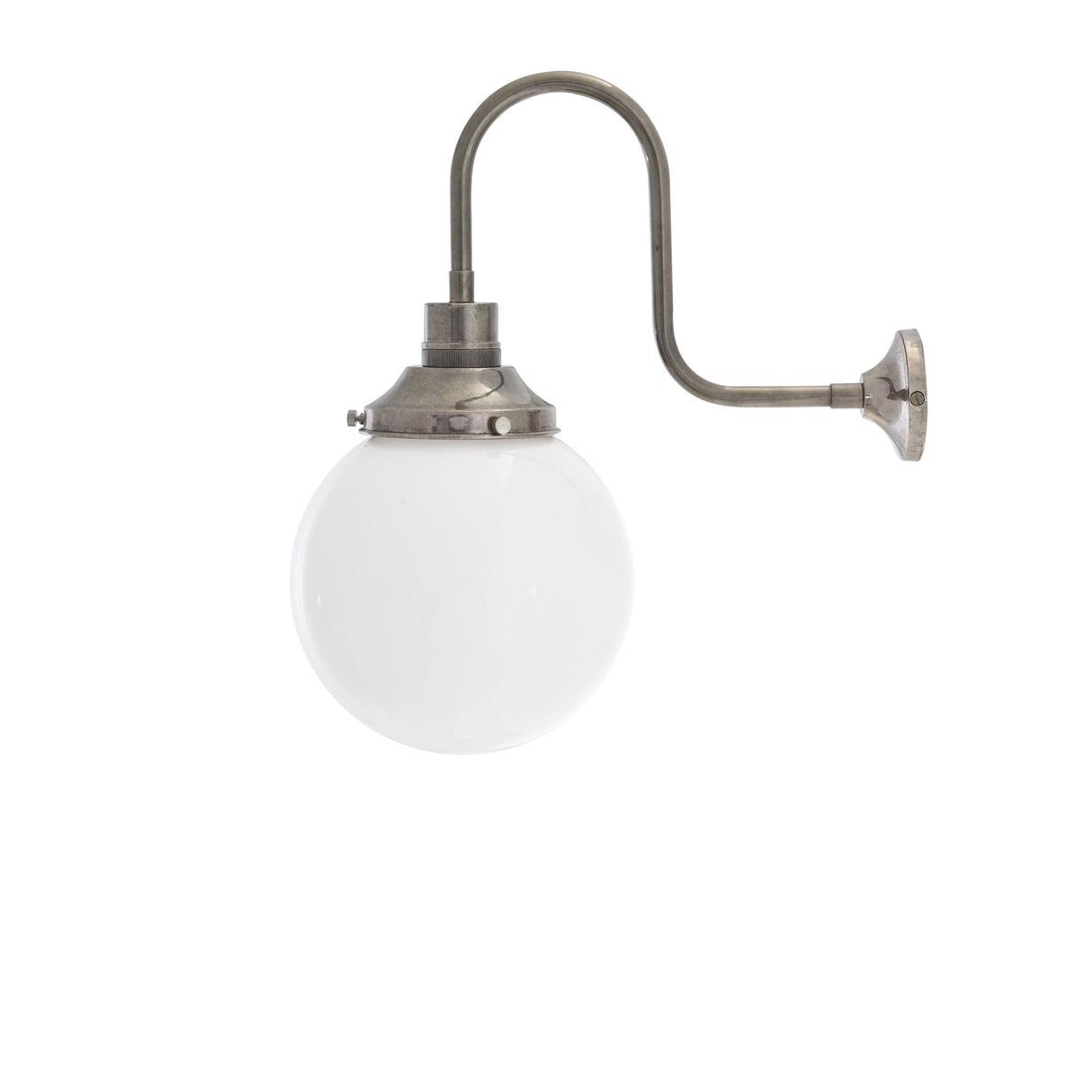 Yerevan Antique Brass Wall Light with Opal Glass Shade