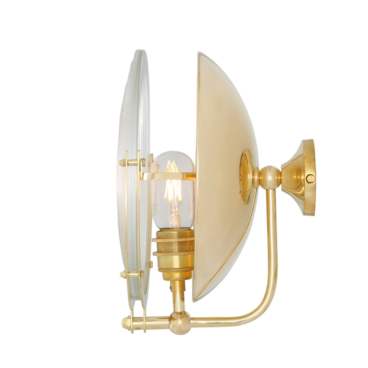 Vintage Chic Brass Wall Light with Prismatic Glass Shade