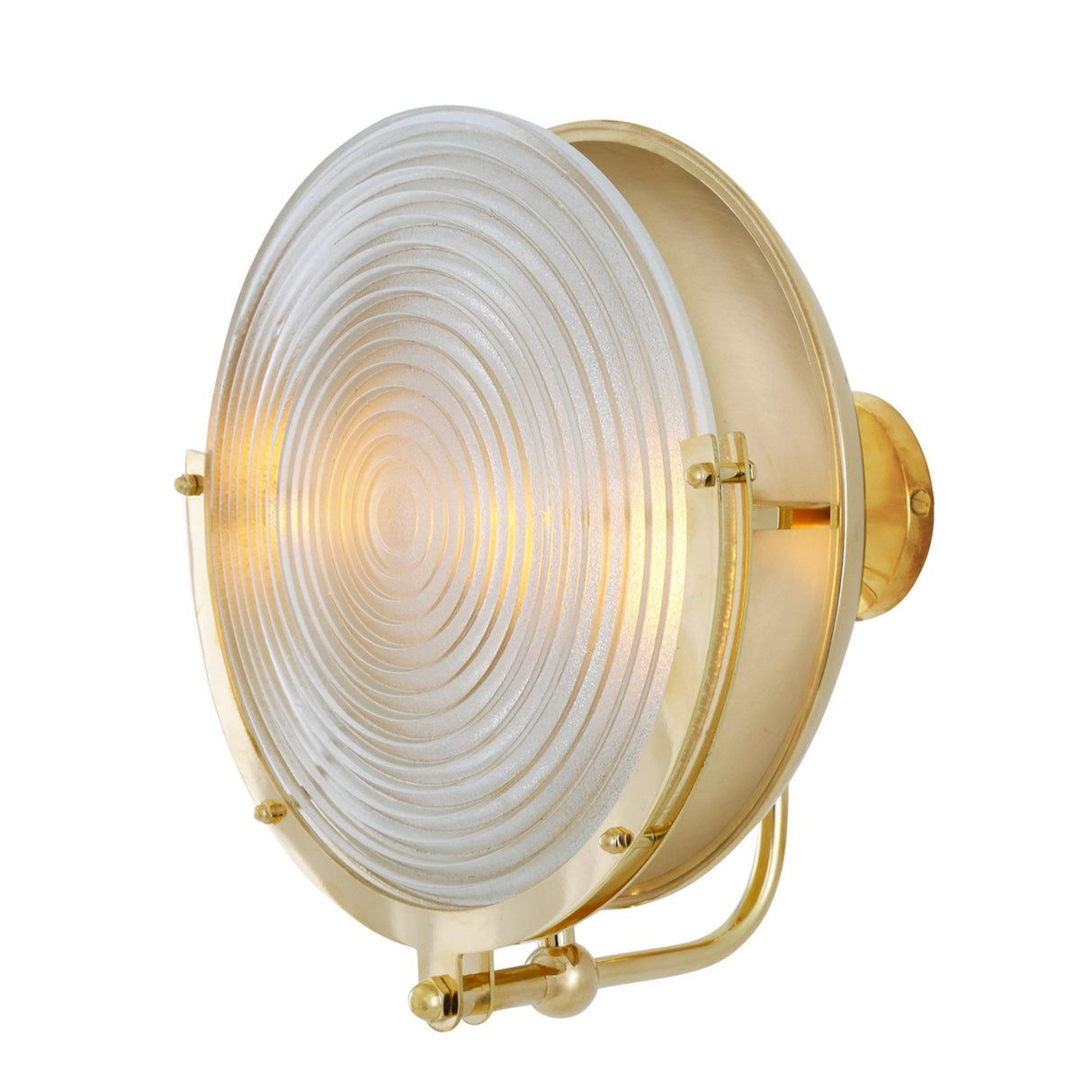 Vintage Chic Brass Wall Light with Prismatic Glass Shade